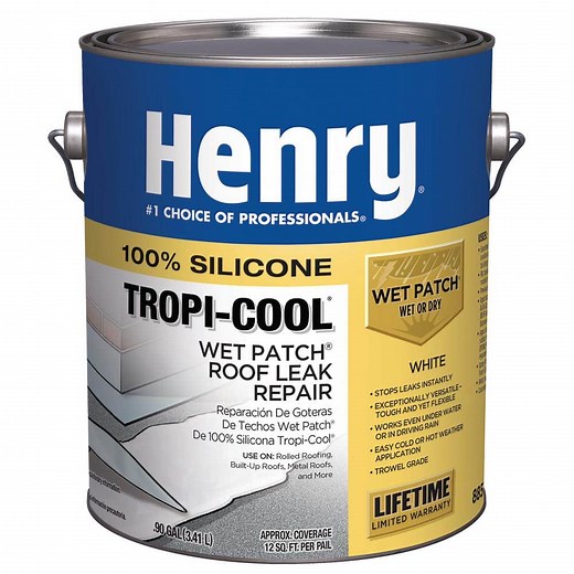 Reviews for Henry 885 Tropi-Cool Wet Patch White 100% Silicone Roof Leak Repair Sealant 0.90 gal. | Pg 1 - The Home Depot