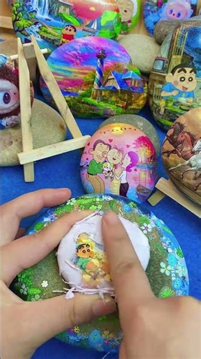 Crayon Shin-chan Travel#Crayon Shin-chan#Stone imprint painting#DIY by hand#Parent-chi