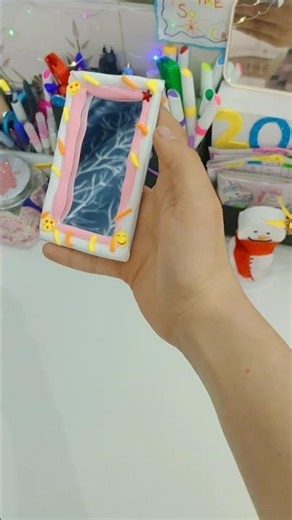 Let's Make a Cute Mirror with Clay|EasyAestheticDIY #craft #viral #viralshorts #trending #desksetup