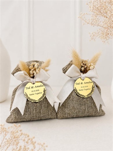 Personalized Lavender Wedding Sachets, Custom Burlap Favor Bags, Rustic Wedding Favors, Guest Keepsake - Etsy