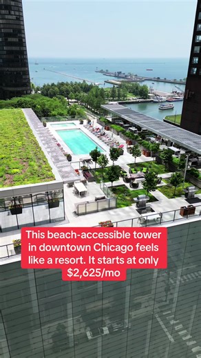 Beach-accessible rental tower in downtown Chicago for only $2,625 per month! 🤯 Comment “info” for more information on this luxury skyscraper! 🏙️ This glass stunner offers beach access right across the street (literally just cross the street and you’re there), a rooftop pool hot tub with sweeping views of Lake Michigan and the Chicago River — all from one of the city’s most iconic towers. 😎 Steps from Navy Pier. Minutes from Mag Mile. Views for days. 🌅 Follow and DM @chicagoapartmentscout for
