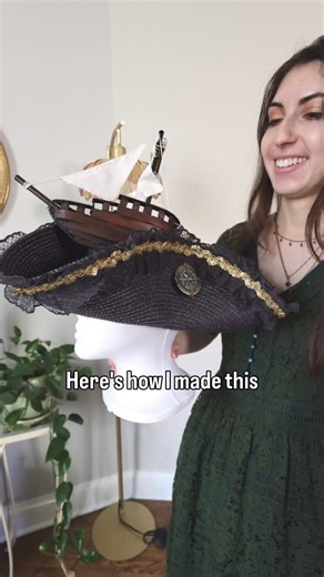 She Builds Robots on Instagram: "It was a delight to go back to basics with paint and cardboard and fabric for the majority of this pirate hat! And thank you to Vlogbrothers for their sponsorship of this video via their creator program! #3dprinting #costume #renfaire"