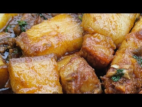 Cooking Pork meat delicious recipe | Pork fatty meat gravy