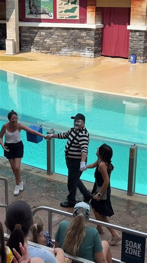 Eryka Gonzalez | Everything got out of control 🤣 Tom the mime SeaWorld #seaworldmime #funny #comedy #shortvideo #tomthemime #seaworldorlando #seaworld... | Instagram