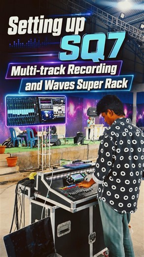 SQ7 setup with multi-track recording, Waves SuperRack & LD Curve Line Array in Warangal. DM us!