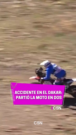 😱 Increíble accidente en el Dakar 2024: la moto del español Francisco Gómez Pallasse se partió en 2 | #c5n #dakar #moto