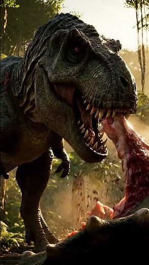 Tyrannosaurus rex eating his food