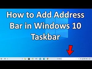 How to Add or Remove Address Bar From Windows 10 Taskbar