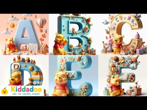 ABC Song with Pooh 🐻🍯 | Alphabet Learning for Kids | Kiddadoo #abcsong #kidslearning