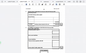 Prepare an Ordinary Share Capital Note for the year ended 28 Fe... | Filo
