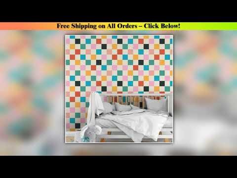 Colorful Personalized Squares Stylish Wallpaper Cabinets Wardrobe Bedroom Living Room Removable