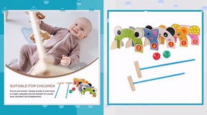 Children Kid Croquet Set Croquet Set Jungle Animal Croquet Game Set Classic Outdoor Lawn and Party Game Parent- Child Interactive Toy for Kids 2 Player Children s Croquet Toy Sets Wooden Croquet Toy