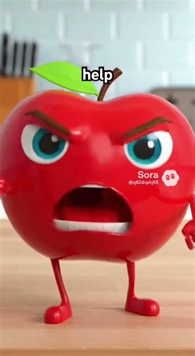 ANGRY APPLE #aivideo #foodfacts #apple #easynutrition #shorts