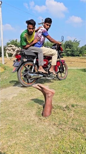 মজার, দুই ছেলে তাদের পা টানতে চেষ্টা করছে