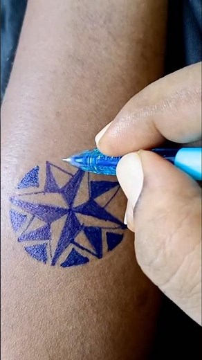 ⭐💙star tattoo design #startattoo#circletattoo#bluepenart