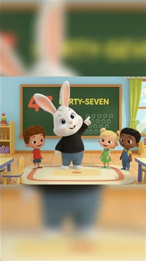 🐰 Learn Number 47 with Bunny | Counting for Kids | 3D Animation | Nursery Rhymes Village