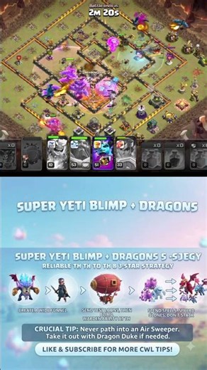 Easy TH15-TH18 Triple! 🔥 Super Yeti Blimp Dragons Guide #shorts