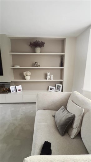 Bespoke Media Wall with Floating Units and LED Shelving