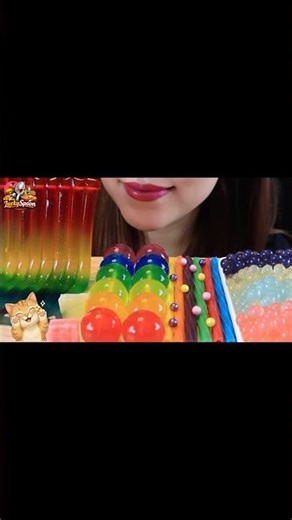 Rainbow Jelly Mukbang 🌈 Sweet & Jiggle Fun!