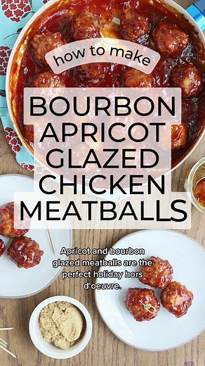 Apricot and bourbon glazed meatball recipe is the perfect appetizer recipe for the holidays! Fried chicken meatballs are coated in a sweet and sour mixture of bourbon, apricot preserves, mustard, and chili sauce. #tiktokrecipes #foryou #fyp #meatballsrecipe #meatballs #meatballrecipe #meatballrecipeeasy #appetizer #appetizerrecipe #appetizerrecipes #appetizers #holidayappetizers #holidayappetizer #holidayrecipes #holidayrecipe #holidayrecipes2022 #christmasappetizers #christmasappetizer #christm
