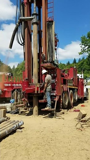 Water Well Drilling w/ Foremost DR24 Dual Rotary rig in Sultan, Washington