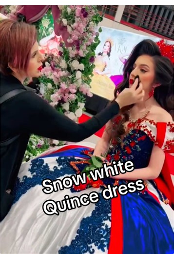 Just a little throwback ☺️ Snow white theme dress from @Viannkmansur Doing what I love 🖤 #makeupartist #Quinceañera #quincedress #snowwhite