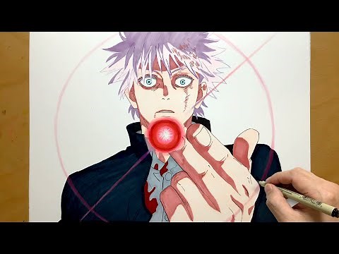 How to Draw Gojo Satoru from Jujutsu Kaisen | step by step | Draw anime | Anime Drawing | Gojo