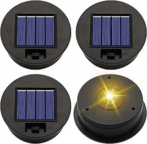 Solar Light Replacement Top Parts 4 Pack(Top Size 3.31 inch,Bottom Size 2.83 inch) 7 Lumens Lantern Lids Waterproof LED Replacement Light Decorations for Outdoor Garden, Patio,Pathway,Yard,Warm White