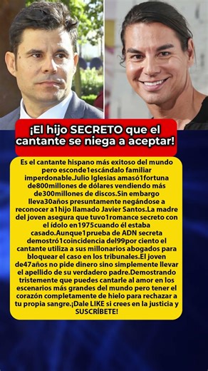 ¡El hijo RECHAZADO por Julio Iglesias! 😡💔 #JulioIglesias #Escandalo #ADN