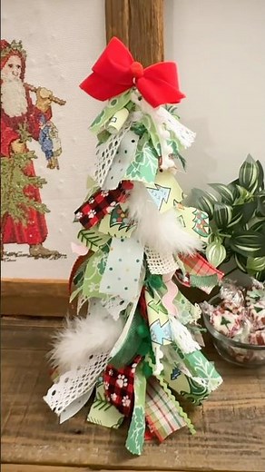 DIY Rag Christmas Tree 🎄✨ Easy Rustic Holiday Craft!