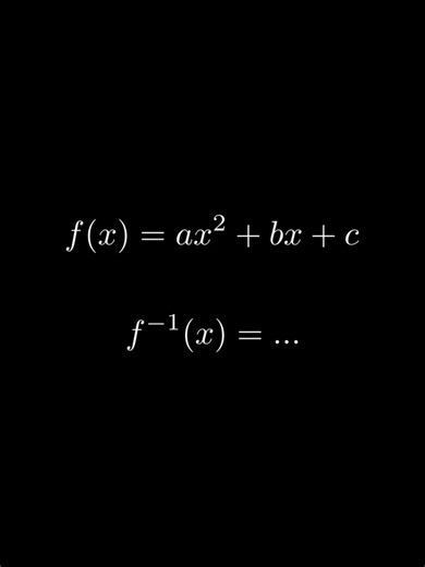 EP.77 | Inverse of a quadratic function (Revised Version) Actually, the inverse of a quadratic function cannot be considered a function because it has a one-to-many relationship. To make it a function, we must restrict the domain so that it has a one-to-one relationship between the domain and the range. I appreciate everyone who has asked me to provide a more detailed explanation of this. If you have any thoughts or questions, let me know in the comments! #math #mathematics #algebra #mathtok #ma