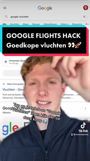 Zo gebruik je de Google Flights Hack…🔥✈️ #travel #lifehack #money #learnontiktok
