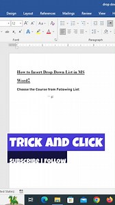 30K views · 445 reactions | How to create a Drop Down List in Word | Trick and click | Facebook