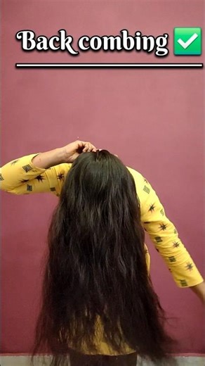Instant Long Hair Illusion 😳 Back Combing Trick! ✨️ | Haircare Tips | #shorts #haircare #longhair