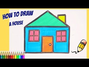 How to draw a house-easy step by step video tutorial