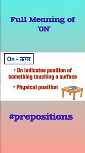 Use of 'On' | Meaning of Preposition On #prepositions #englishlanguage #englishgrammar