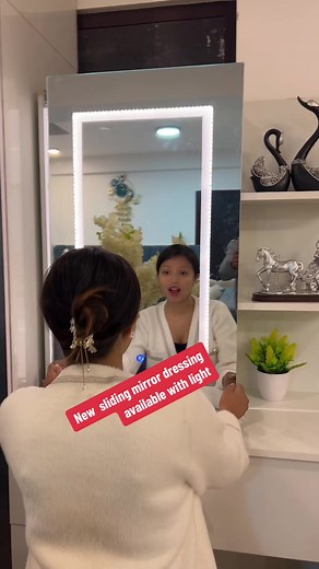 10K views · 81 reactions | Slide mirror sensor light dressing table available | Modular Home Decor | Facebook