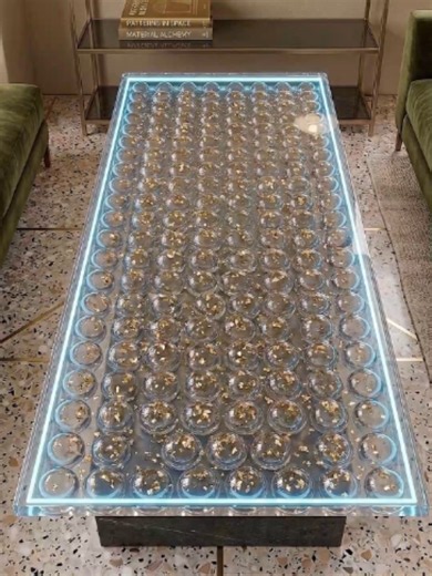 This 8k glowing glass sphere table is UNREAL! 🔮✨ Wait for the end... The ultimate satisfying ultra-luxury structural epoxy project! Watch hundreds of clear glass globes and gold flakes get encased in crystal-clear resin with a glowing LED edge. The final Nanobanan Pro architectural aesthetic is everything! Would you put this in your house? Let me know below! 👇 #epoxytable #satisfyingvideo #diyproject #resinart #luxurydecor #asmrpour #homedecor