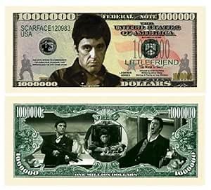 5 x Scarface/Al Pacino Novelty Note $1 Million USA Dollar Bill
