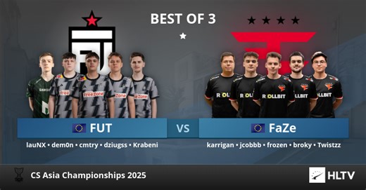 FUT vs FaZe at CS Asia Championships 2025