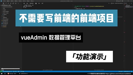 一个不需要写前端的前端项目 vueAdmin [功能演示]
