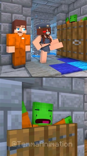 JJ and Mikey Broken Door Fail 😭🤣 - MAIZEN Minecraft Animation #minecraft #shorts