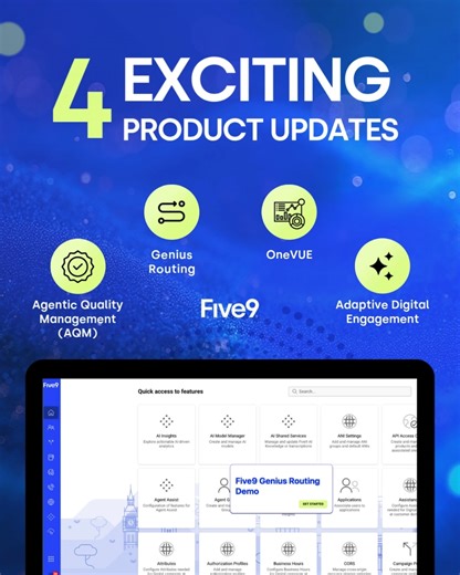 📢 BIG NEWS 📢 Five9 today introduced a powerful suite of AI-powered innovations at Five9 CX Summit 2025, extending the next evolution of its Five9 Genius AI suite. The updates introduce AI across routing, quality management, and analytics – bringing these capabilities together within a unified ecosystem designed to support how organizations enhance customer engagement. New AI-powered capabilities introduced by Five9: 🔹 Agentic Quality Management (AQM) 🔹 Genius Routing 🔹 OneVUE 🔹 Adaptive Di