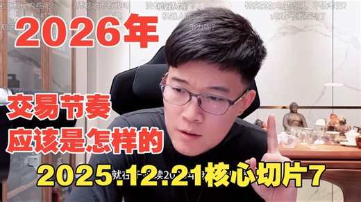 【核心切片7 弹幕 字幕版】【Z哥录播】2025-12-21 2026年的交易节奏应该是怎样的
