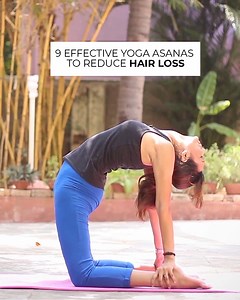 9 Effective Yoga Asanas to Reduce Hair Loss A number of internal and external factors such as stress, poor eating habits, hormonal imbalances and disorders, hair dyes, styling products and smoking lead to hair fall. There is a wide range of natural remedies for dandruff and hair fall, and yoga is considered one of the safest and most effective natural remedies that shows prompt results. Here are the 9 best yoga poses you should do to stop your hair fall and for healthy hair growth. Uttanasana - 
