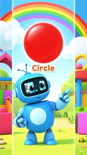 Learning shapes made fun!Circle with Robo 🤖Safe & happy learning for kids #RoboFunKids #shorts
