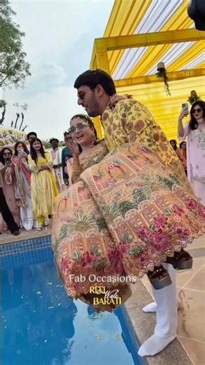 Couple Enjoying Pool Party with Family | Pre Wedding | Shaadi Vibes | Wedding Fun | Lehenga | Bestie