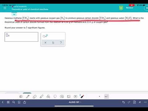 ALEKS: Theoretical yield of chemical reactions