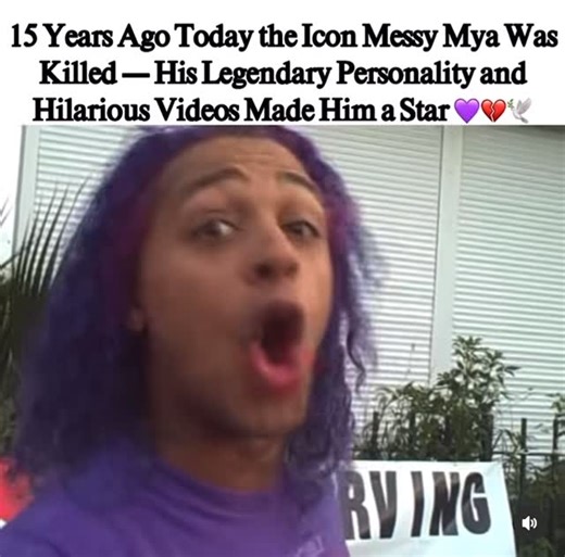 WeInDaMix on Instagram: "15 years ago, Anthony Barré, known as #MessyMya, the icon, was tragically shot and killed in 2010 while leaving the baby shower of his unborn son. Known for carrying his video camera everywhere, he created comedic, conversational vlogs documenting life in New Orleans. A New Orleans bounce rapper and Youtube comedian, his bold personality, purple hair, and unforgettable catchphrases made him an internet star loved by fans everywhere. By 22, his videos were already going v
