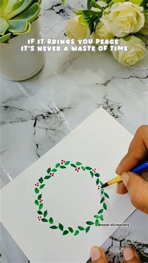 Art Therapy🎄✨ Christmas Wreath Drawing #christmasart #art short
